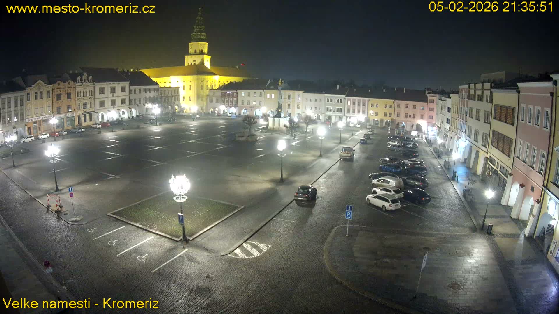 Kroměříž , (Velké náměstí ) Great Square Live Cam - Kromeriz, Zlin, Czechia