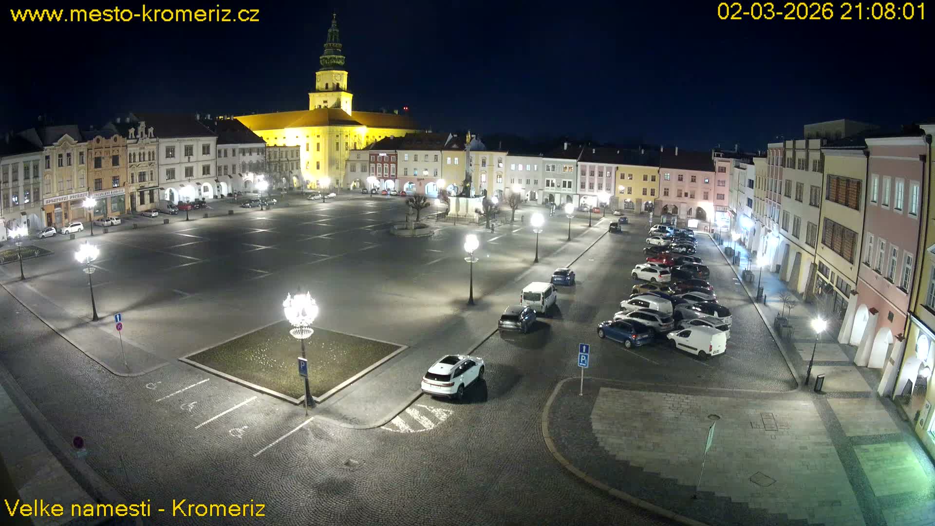 Kroměříž , (Velké náměstí ) Great Square Live Cam - Kromeriz, Zlin, Czechia