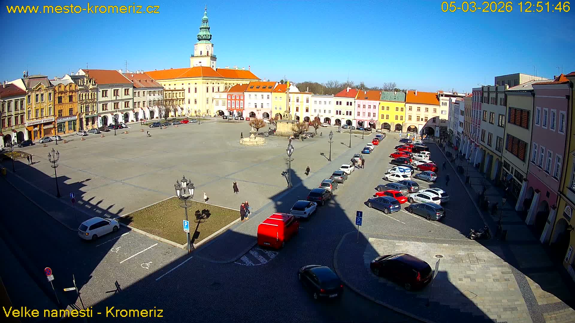 Kroměříž , (Velké náměstí ) Great Square Live Cam - Kromeriz, Zlin, Czechia