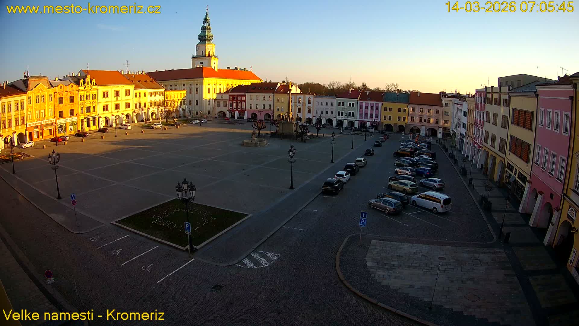 Kroměříž , (Velké náměstí ) Great Square Live Cam - Kromeriz, Zlin, Czechia