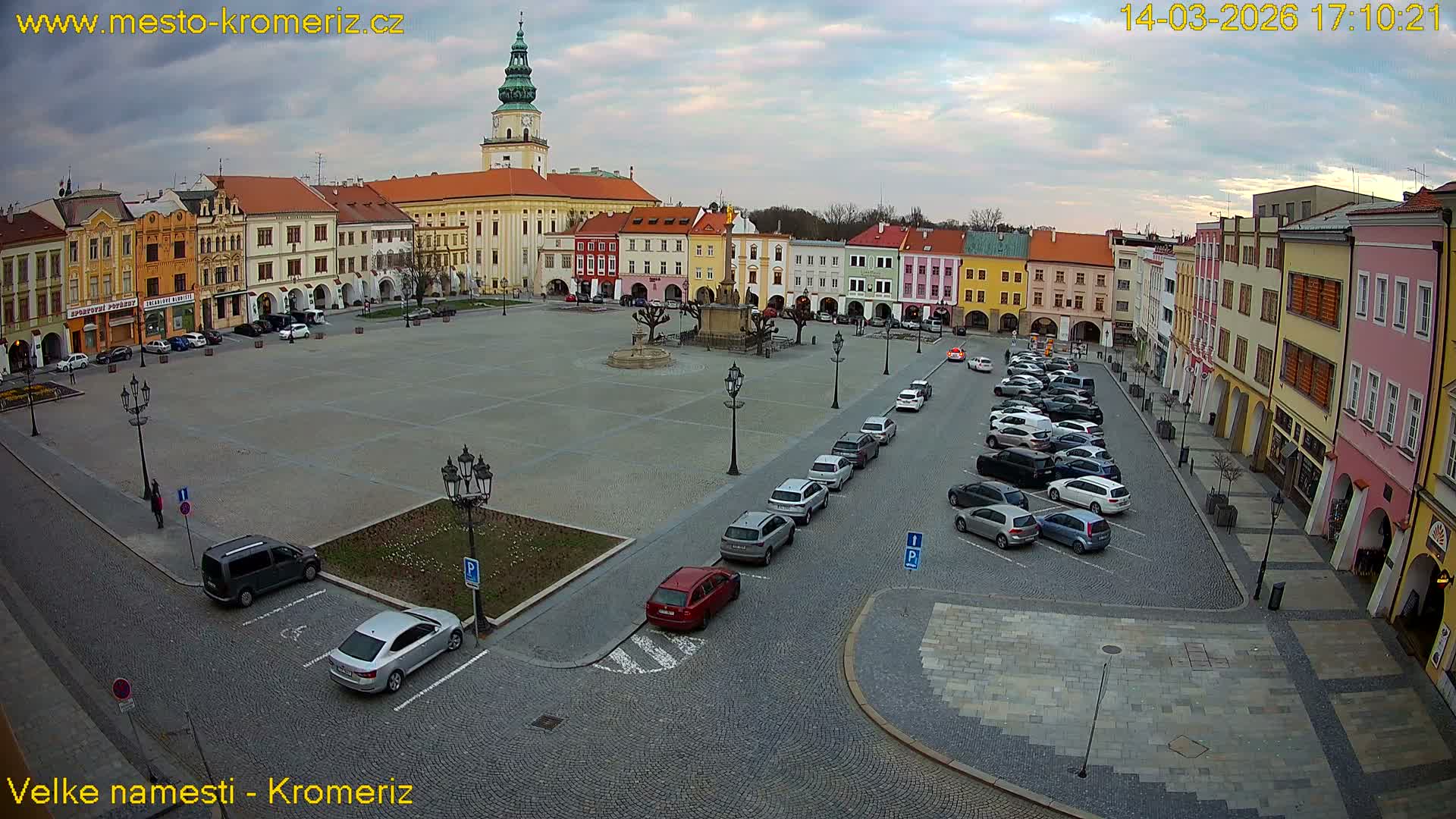 Kroměříž , (Velké náměstí ) Great Square Live Cam - Kromeriz, Zlin, Czechia