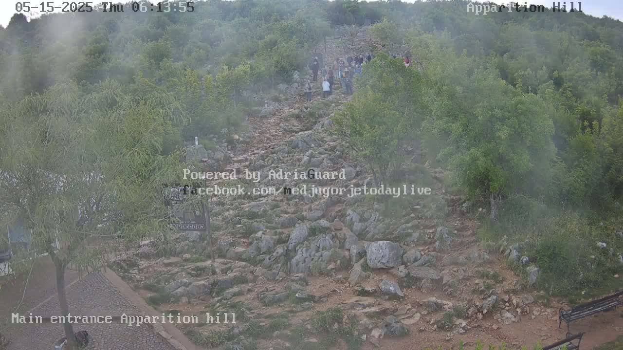 Medjugorje,  Apparition Hill Main Entrance Live Cam - Bijakovici, Citluk, Herzegovina-Neretva, Federation of Bosnia and Herzegovina, Bosnia and Herzegovina