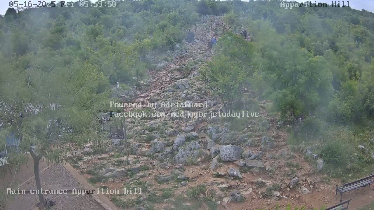 Medjugorje,  Apparition Hill Main Entrance Live Cam - Bijakovici, Citluk, Herzegovina-Neretva, Federation of Bosnia and Herzegovina, Bosnia and Herzegovina