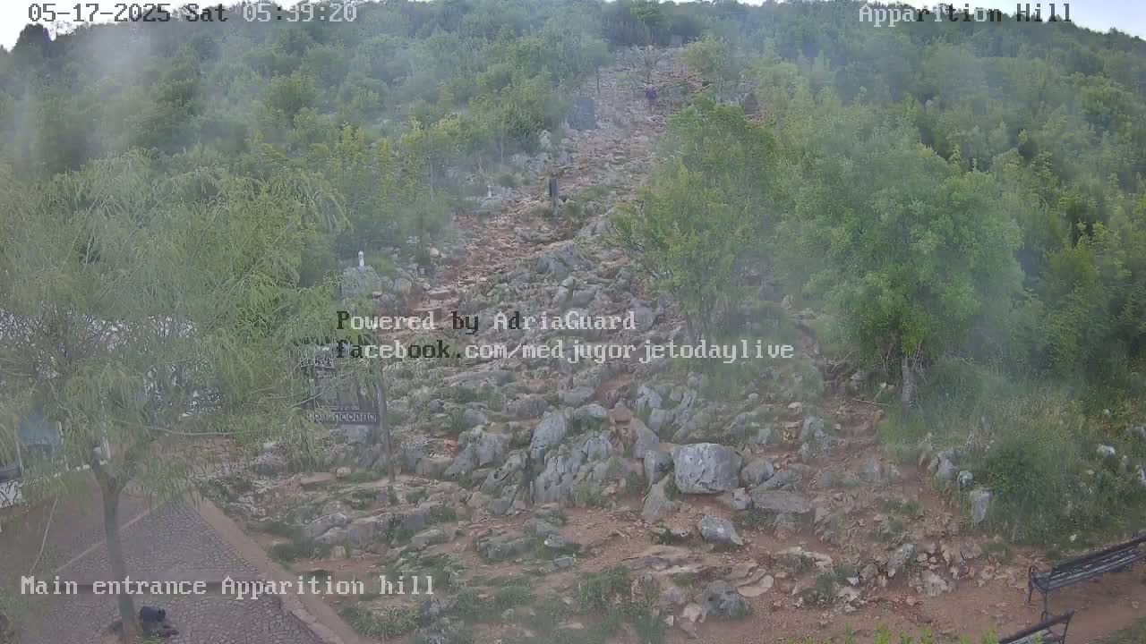 Medjugorje,  Apparition Hill Main Entrance Live Cam - Bijakovici, Citluk, Herzegovina-Neretva, Federation of Bosnia and Herzegovina, Bosnia and Herzegovina