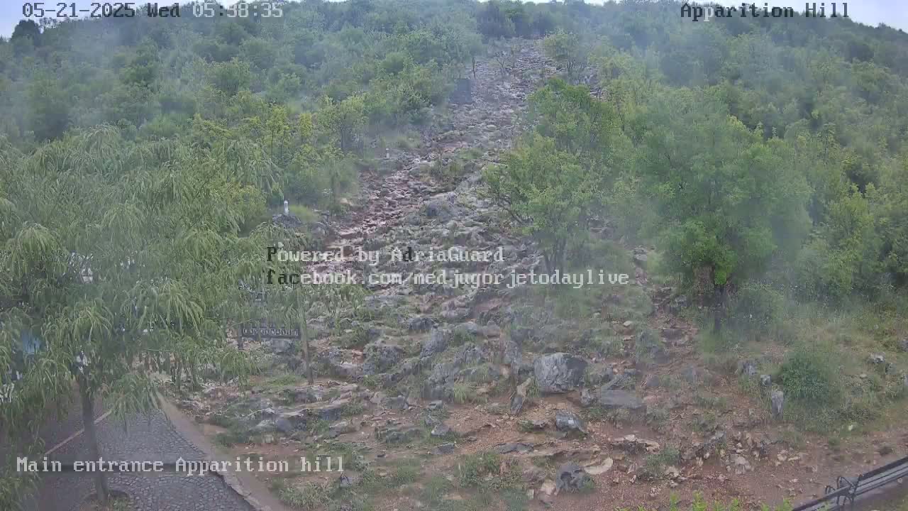 Medjugorje,  Apparition Hill Main Entrance Live Cam - Bijakovici, Citluk, Herzegovina-Neretva, Federation of Bosnia and Herzegovina, Bosnia and Herzegovina
