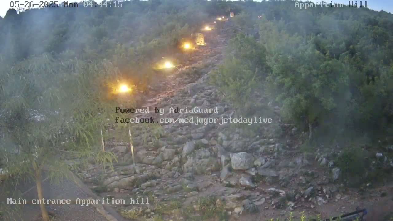 Medjugorje,  Apparition Hill Main Entrance Live Cam - Bijakovici, Citluk, Herzegovina-Neretva, Federation of Bosnia and Herzegovina, Bosnia and Herzegovina