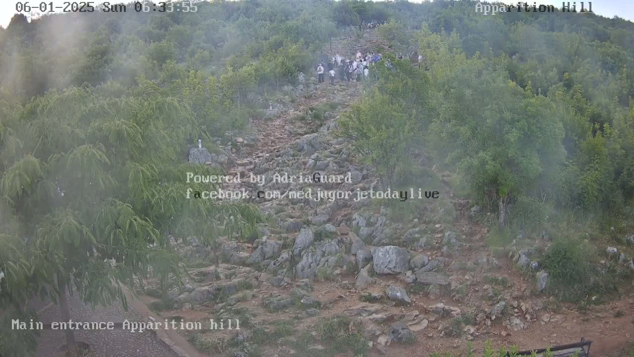 Medjugorje,  Apparition Hill Main Entrance Live Cam - Bijakovici, Citluk, Herzegovina-Neretva, Federation of Bosnia and Herzegovina, Bosnia and Herzegovina