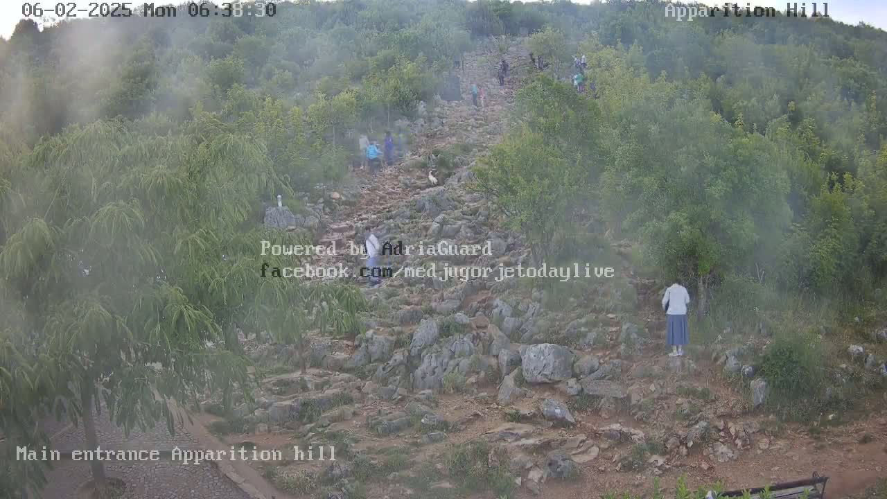 Medjugorje,  Apparition Hill Main Entrance Live Cam - Bijakovici, Citluk, Herzegovina-Neretva, Federation of Bosnia and Herzegovina, Bosnia and Herzegovina