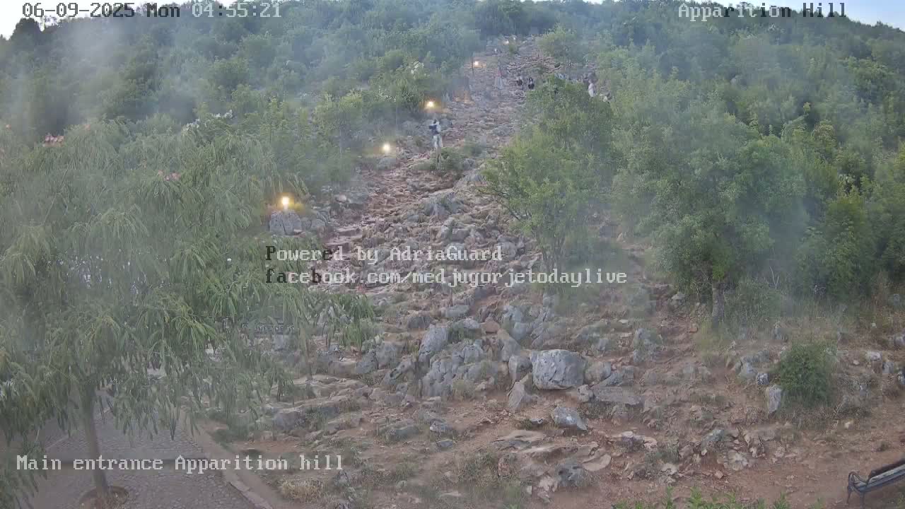 Medjugorje,  Apparition Hill Main Entrance Live Cam - Bijakovici, Citluk, Herzegovina-Neretva, Federation of Bosnia and Herzegovina, Bosnia and Herzegovina