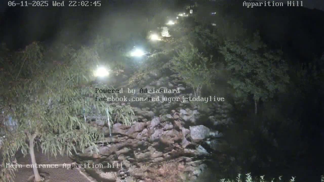 Medjugorje,  Apparition Hill Main Entrance Live Cam - Bijakovici, Citluk, Herzegovina-Neretva, Federation of Bosnia and Herzegovina, Bosnia and Herzegovina