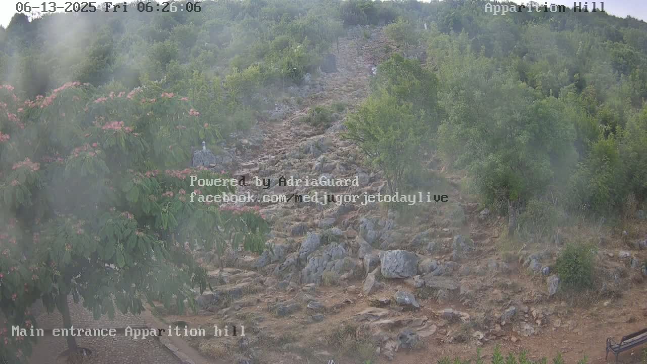 Medjugorje,  Apparition Hill Main Entrance Live Cam - Bijakovici, Citluk, Herzegovina-Neretva, Federation of Bosnia and Herzegovina, Bosnia and Herzegovina