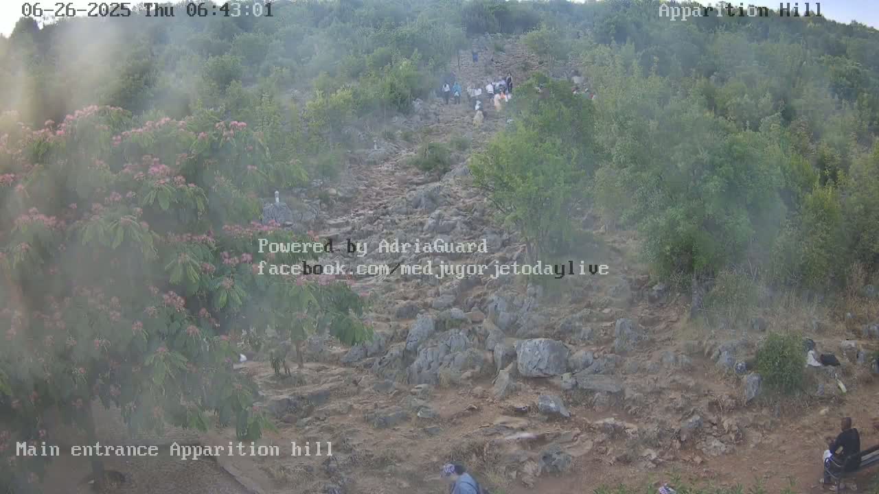 Medjugorje,  Apparition Hill Main Entrance Live Cam - Bijakovici, Citluk, Herzegovina-Neretva, Federation of Bosnia and Herzegovina, Bosnia and Herzegovina