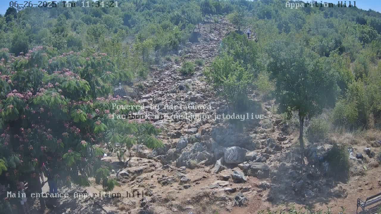 Medjugorje,  Apparition Hill Main Entrance Live Cam - Bijakovici, Citluk, Herzegovina-Neretva, Federation of Bosnia and Herzegovina, Bosnia and Herzegovina