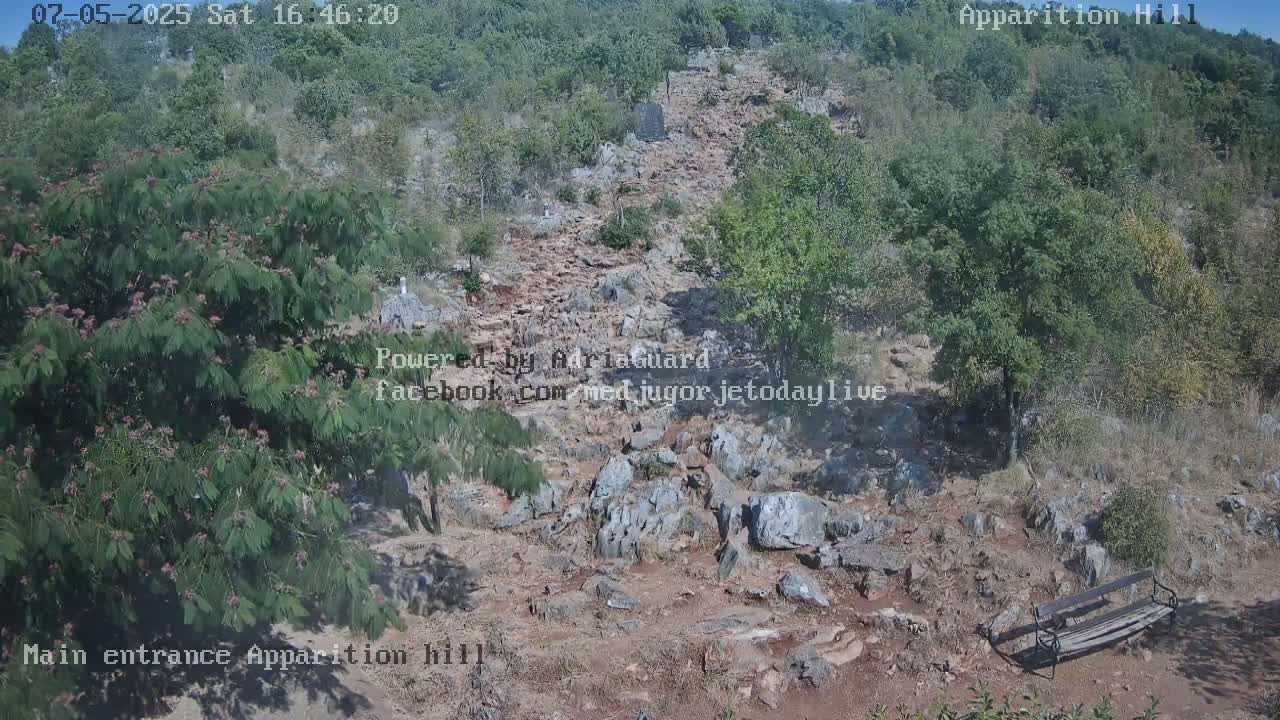 Medjugorje,  Apparition Hill Main Entrance Live Cam - Bijakovici, Citluk, Herzegovina-Neretva, Federation of Bosnia and Herzegovina, Bosnia and Herzegovina
