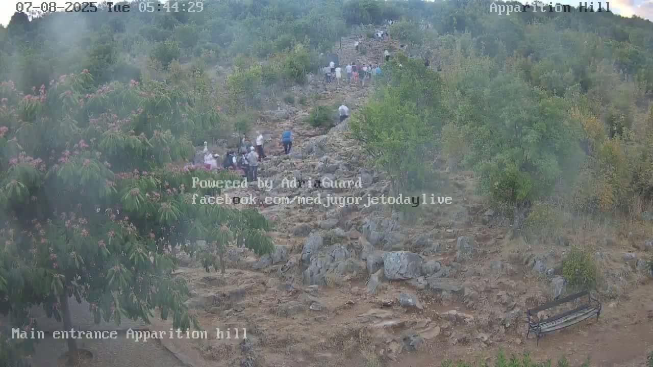 Medjugorje,  Apparition Hill Main Entrance Live Cam - Bijakovici, Citluk, Herzegovina-Neretva, Federation of Bosnia and Herzegovina, Bosnia and Herzegovina