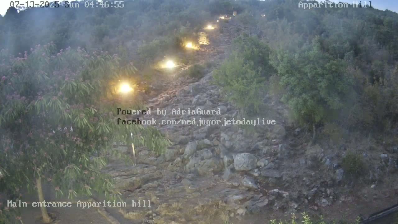 Medjugorje,  Apparition Hill Main Entrance Live Cam - Bijakovici, Citluk, Herzegovina-Neretva, Federation of Bosnia and Herzegovina, Bosnia and Herzegovina