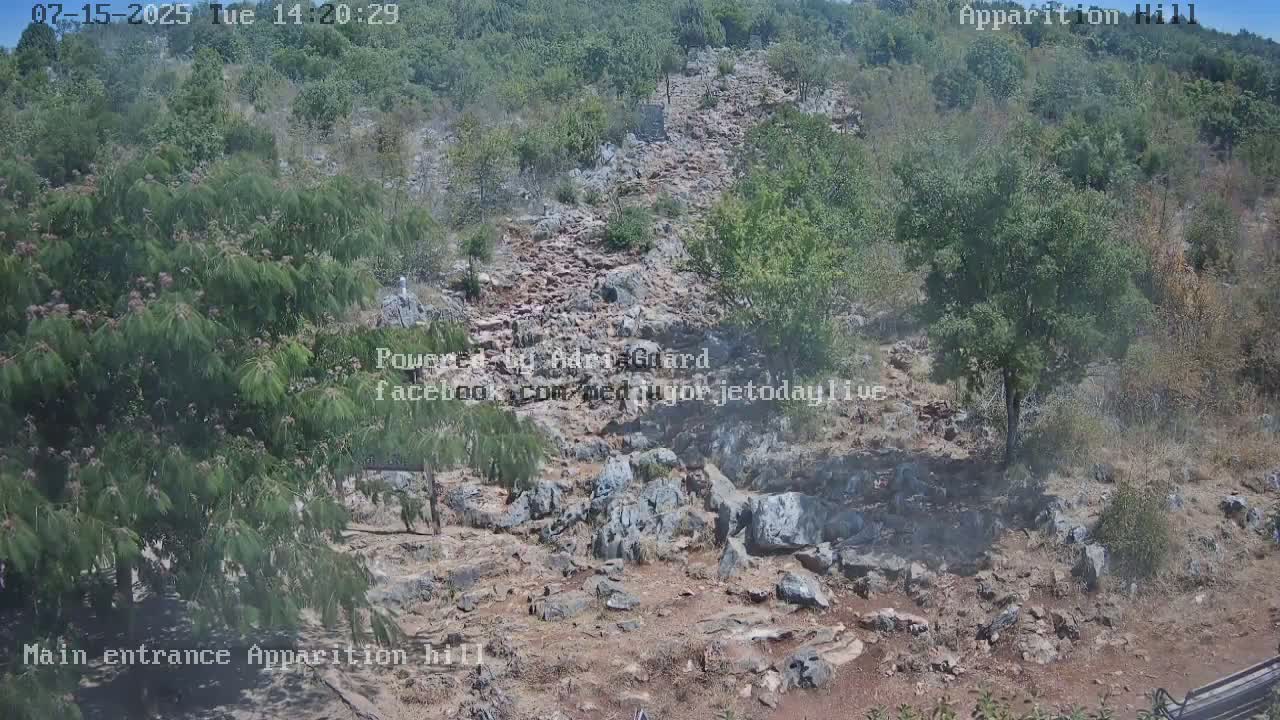 Medjugorje,  Apparition Hill Main Entrance Live Cam - Bijakovici, Citluk, Herzegovina-Neretva, Federation of Bosnia and Herzegovina, Bosnia and Herzegovina