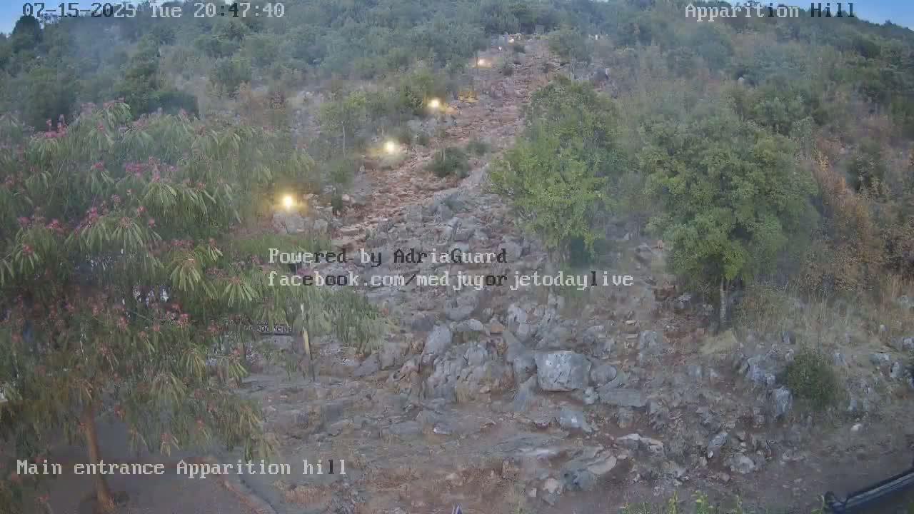 Medjugorje,  Apparition Hill Main Entrance Live Cam - Bijakovici, Citluk, Herzegovina-Neretva, Federation of Bosnia and Herzegovina, Bosnia and Herzegovina