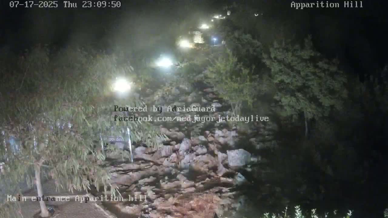 Medjugorje,  Apparition Hill Main Entrance Live Cam - Bijakovici, Citluk, Herzegovina-Neretva, Federation of Bosnia and Herzegovina, Bosnia and Herzegovina