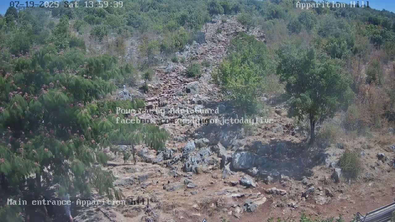 Medjugorje,  Apparition Hill Main Entrance Live Cam - Bijakovici, Citluk, Herzegovina-Neretva, Federation of Bosnia and Herzegovina, Bosnia and Herzegovina