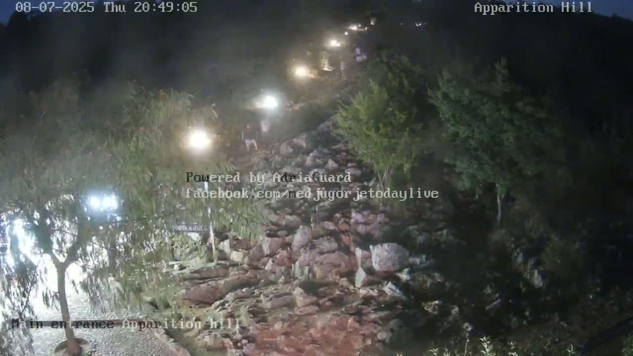 Medjugorje,  Apparition Hill Main Entrance Live Cam - Bijakovici, Citluk, Herzegovina-Neretva, Federation of Bosnia and Herzegovina, Bosnia and Herzegovina