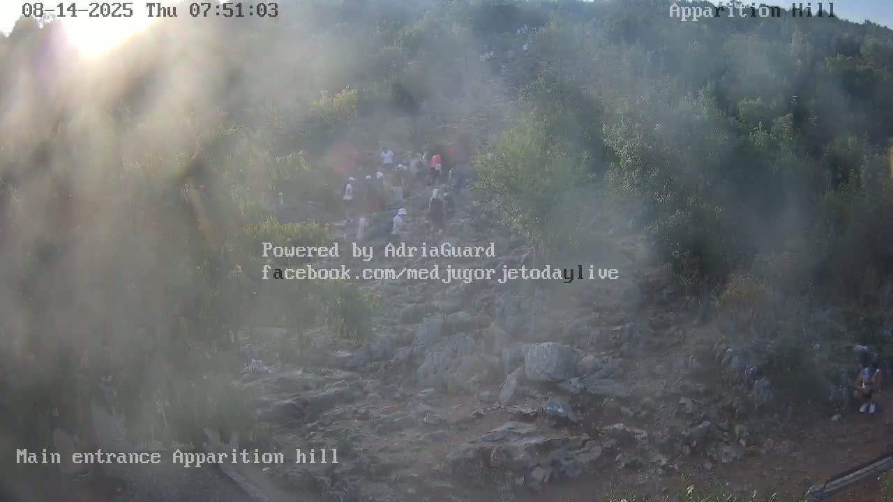 Medjugorje,  Apparition Hill Main Entrance Live Cam - Bijakovici, Citluk, Herzegovina-Neretva, Federation of Bosnia and Herzegovina, Bosnia and Herzegovina