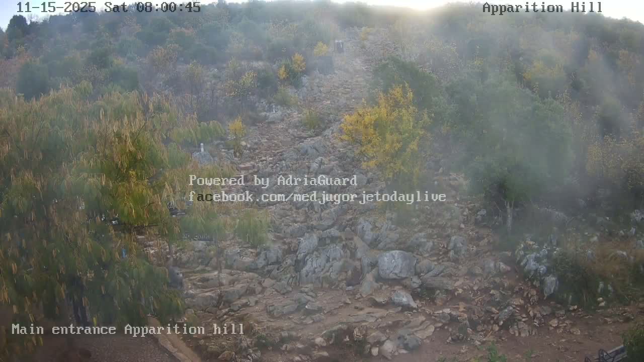 Medjugorje,  Apparition Hill Main Entrance Live Cam - Bijakovici, Citluk, Herzegovina-Neretva, Federation of Bosnia and Herzegovina, Bosnia and Herzegovina