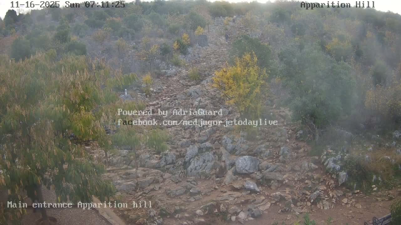 Medjugorje,  Apparition Hill Main Entrance Live Cam - Bijakovici, Citluk, Herzegovina-Neretva, Federation of Bosnia and Herzegovina, Bosnia and Herzegovina