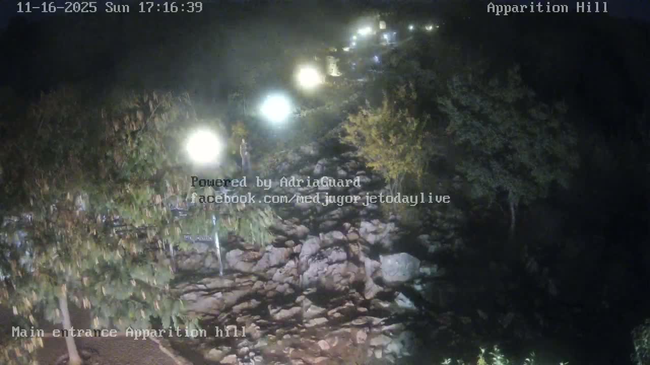 Medjugorje,  Apparition Hill Main Entrance Live Cam - Bijakovici, Citluk, Herzegovina-Neretva, Federation of Bosnia and Herzegovina, Bosnia and Herzegovina