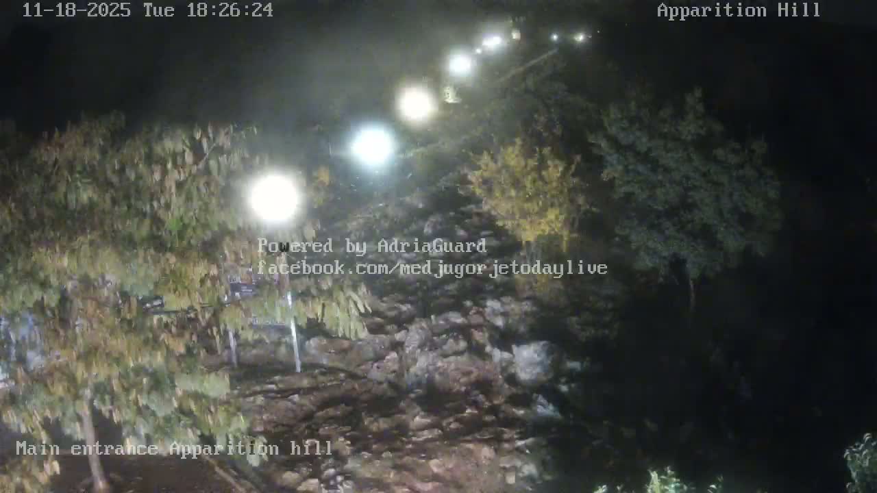 Medjugorje,  Apparition Hill Main Entrance Live Cam - Bijakovici, Citluk, Herzegovina-Neretva, Federation of Bosnia and Herzegovina, Bosnia and Herzegovina