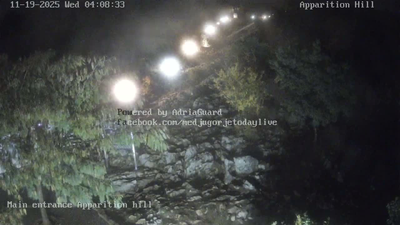 Medjugorje,  Apparition Hill Main Entrance Live Cam - Bijakovici, Citluk, Herzegovina-Neretva, Federation of Bosnia and Herzegovina, Bosnia and Herzegovina