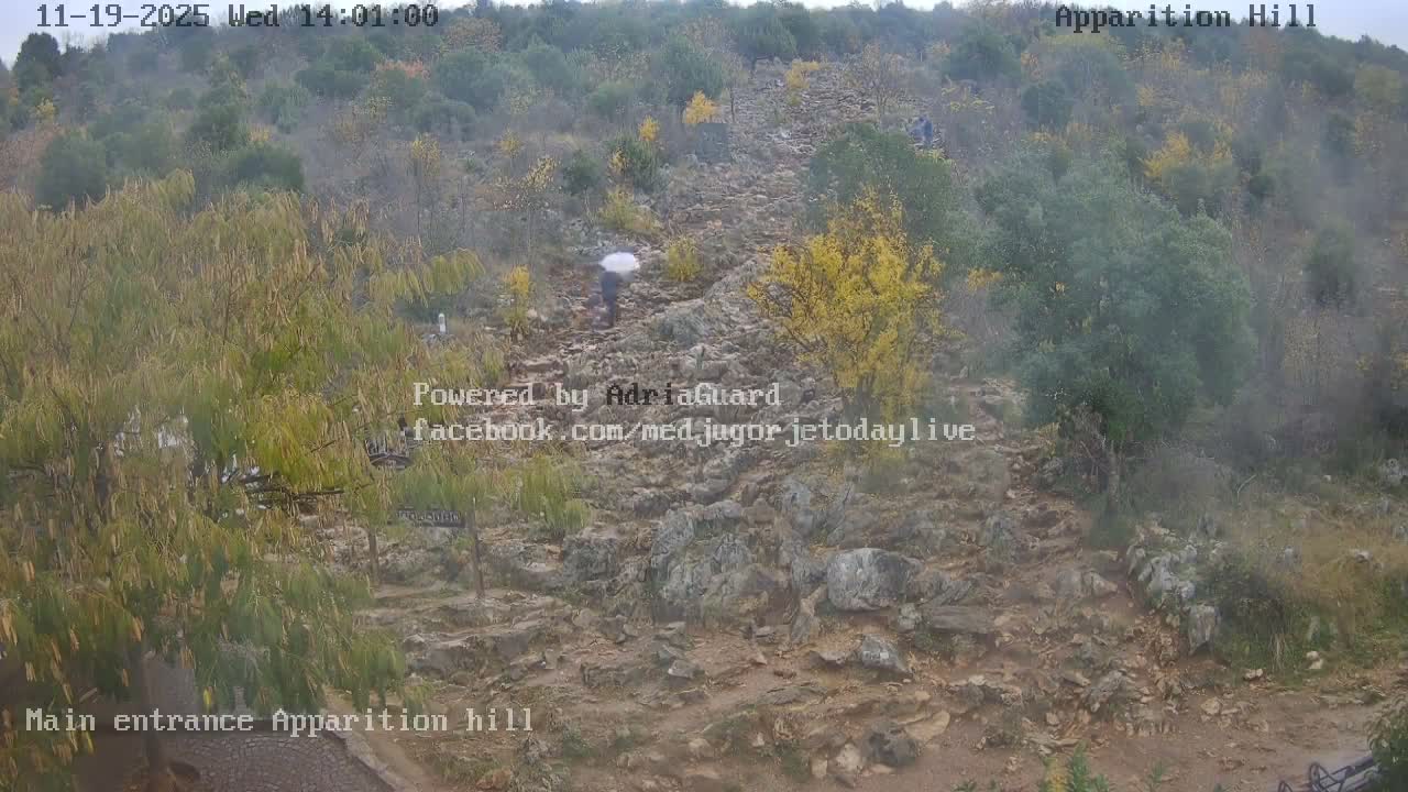 Medjugorje,  Apparition Hill Main Entrance Live Cam - Bijakovici, Citluk, Herzegovina-Neretva, Federation of Bosnia and Herzegovina, Bosnia and Herzegovina