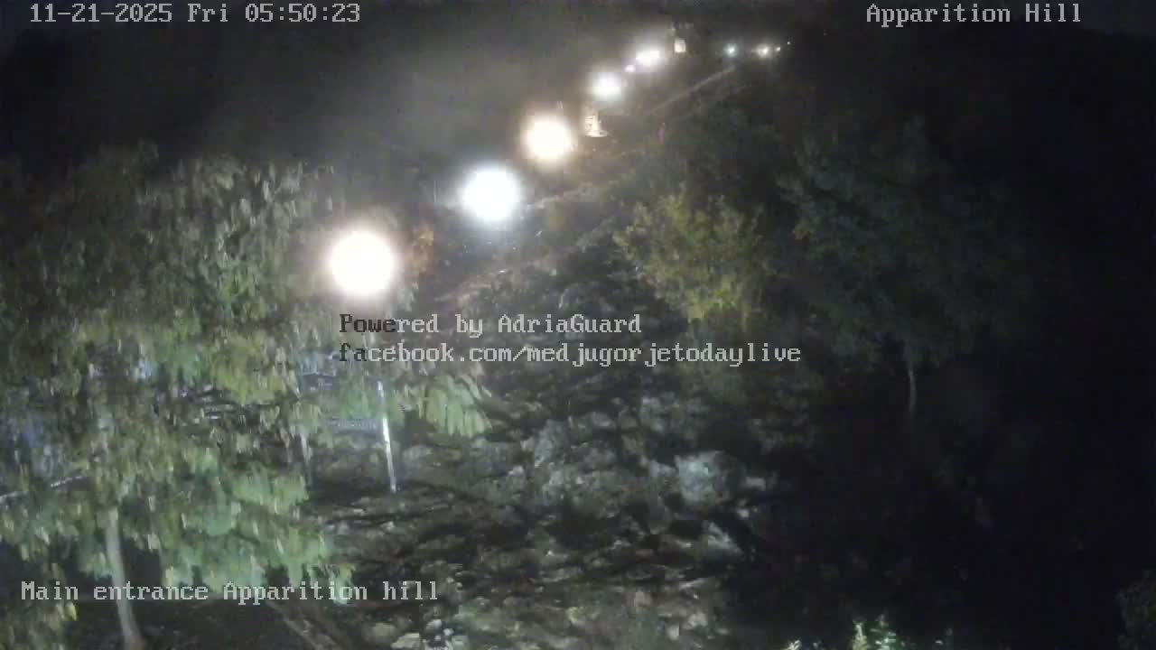 Medjugorje,  Apparition Hill Main Entrance Live Cam - Bijakovici, Citluk, Herzegovina-Neretva, Federation of Bosnia and Herzegovina, Bosnia and Herzegovina