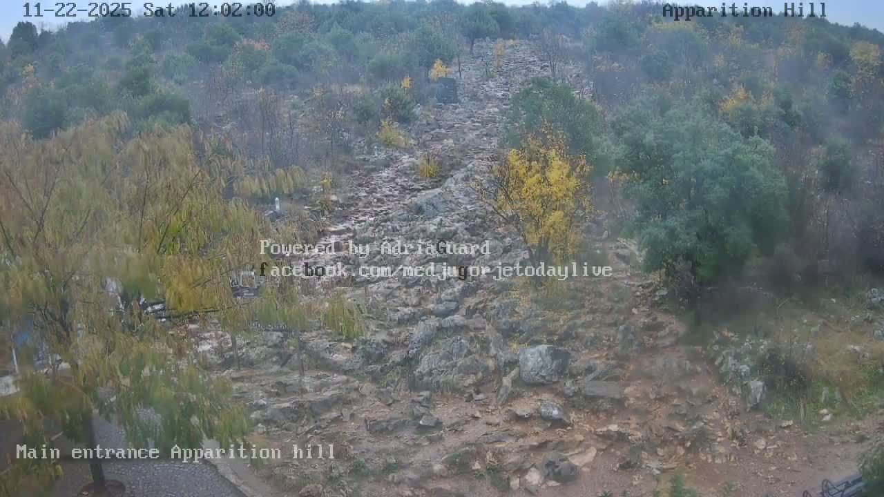 Medjugorje,  Apparition Hill Main Entrance Live Cam - Bijakovici, Citluk, Herzegovina-Neretva, Federation of Bosnia and Herzegovina, Bosnia and Herzegovina