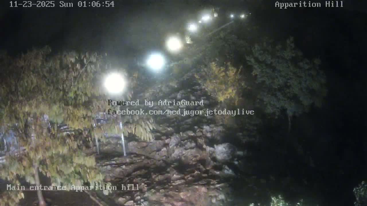 Medjugorje,  Apparition Hill Main Entrance Live Cam - Bijakovici, Citluk, Herzegovina-Neretva, Federation of Bosnia and Herzegovina, Bosnia and Herzegovina