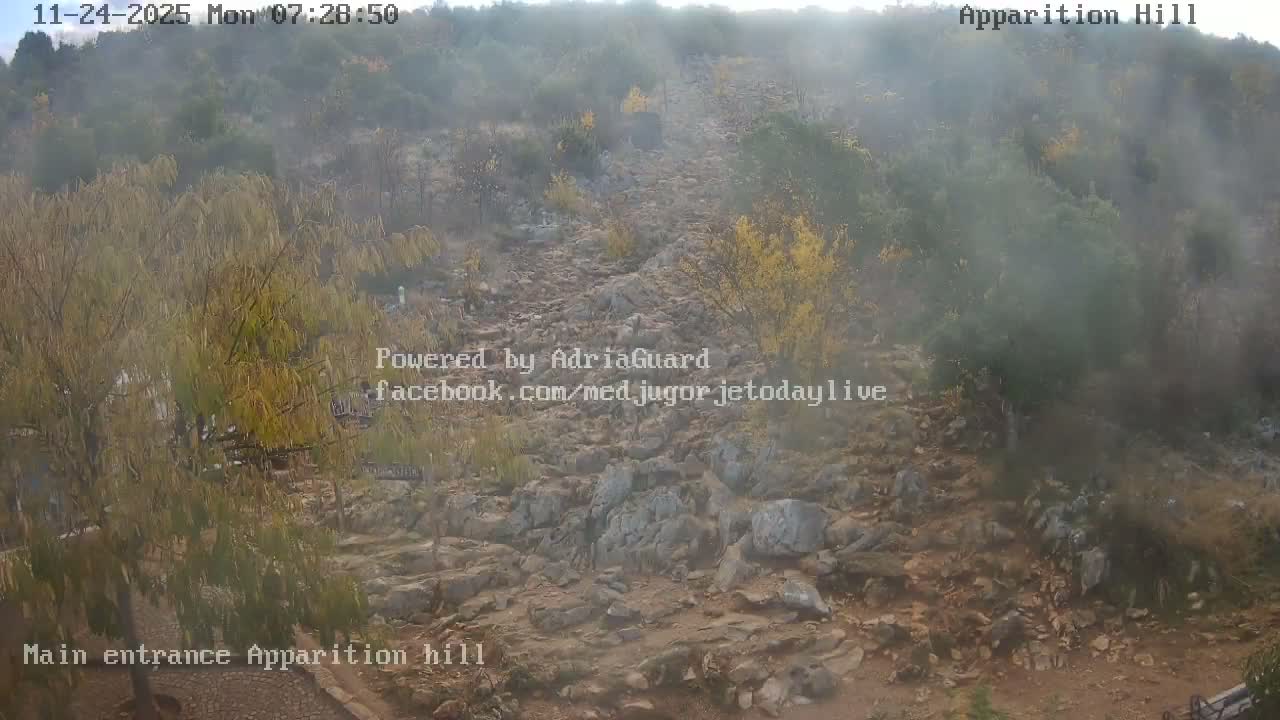 Medjugorje,  Apparition Hill Main Entrance Live Cam - Bijakovici, Citluk, Herzegovina-Neretva, Federation of Bosnia and Herzegovina, Bosnia and Herzegovina