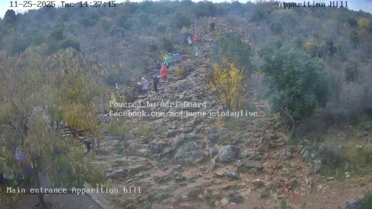 Medjugorje,  Apparition Hill Main Entrance Live Cam - Bijakovici, Citluk, Herzegovina-Neretva, Federation of Bosnia and Herzegovina, Bosnia and Herzegovina