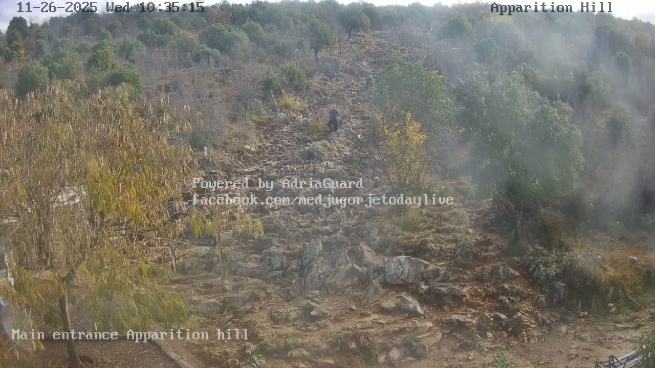 Medjugorje,  Apparition Hill Main Entrance Live Cam - Bijakovici, Citluk, Herzegovina-Neretva, Federation of Bosnia and Herzegovina, Bosnia and Herzegovina