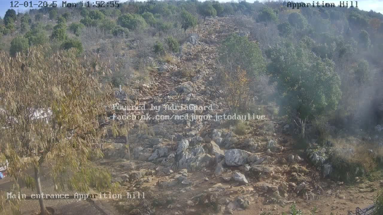 Medjugorje,  Apparition Hill Main Entrance Live Cam - Bijakovici, Citluk, Herzegovina-Neretva, Federation of Bosnia and Herzegovina, Bosnia and Herzegovina