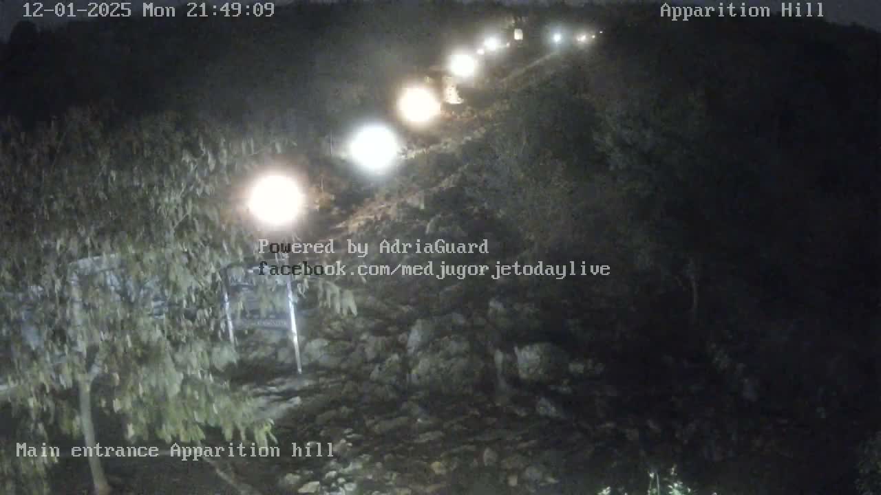 Medjugorje,  Apparition Hill Main Entrance Live Cam - Bijakovici, Citluk, Herzegovina-Neretva, Federation of Bosnia and Herzegovina, Bosnia and Herzegovina