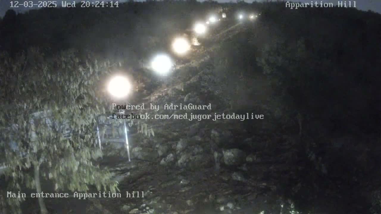 Medjugorje,  Apparition Hill Main Entrance Live Cam - Bijakovici, Citluk, Herzegovina-Neretva, Federation of Bosnia and Herzegovina, Bosnia and Herzegovina