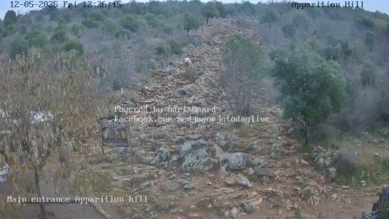 Medjugorje,  Apparition Hill Main Entrance Live Cam - Bijakovici, Citluk, Herzegovina-Neretva, Federation of Bosnia and Herzegovina, Bosnia and Herzegovina