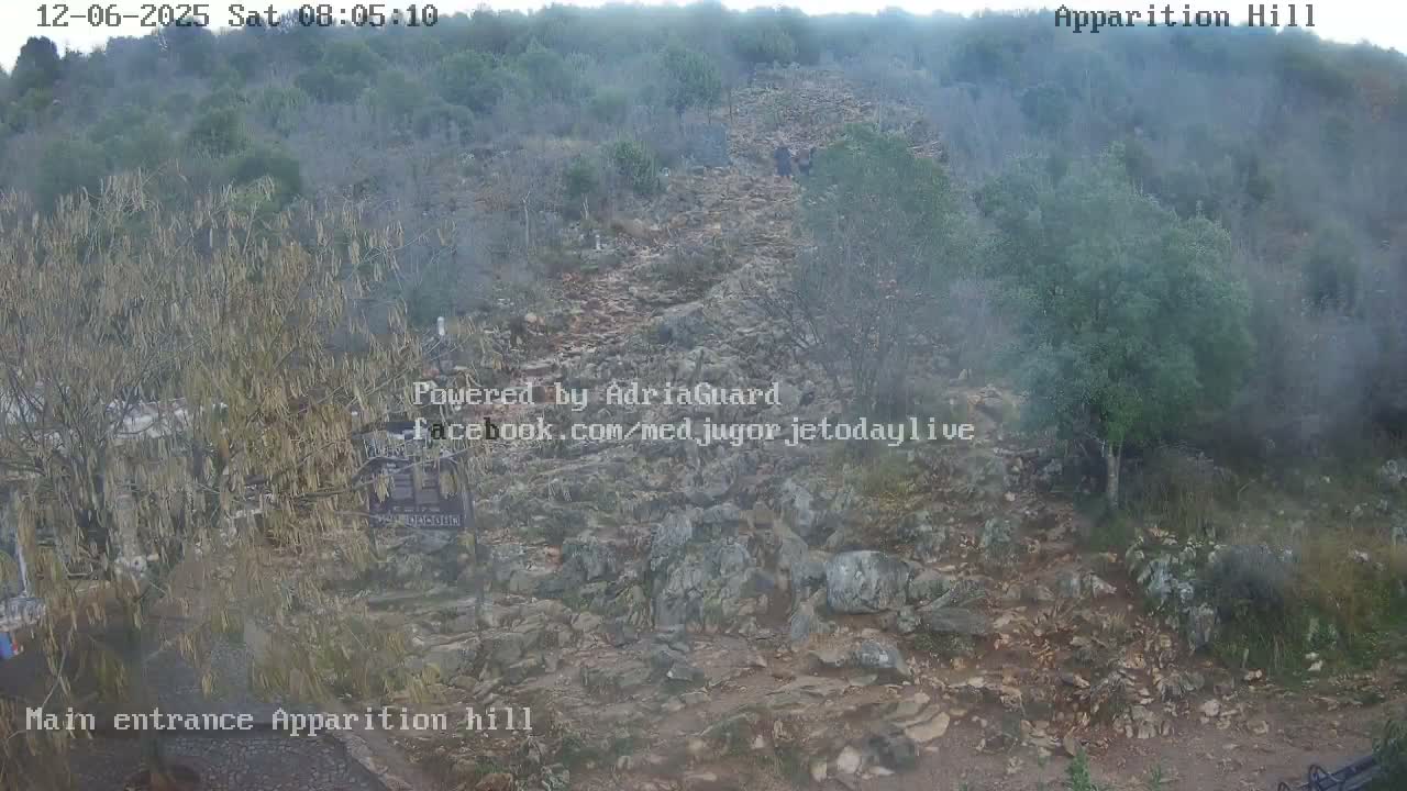 Medjugorje,  Apparition Hill Main Entrance Live Cam - Bijakovici, Citluk, Herzegovina-Neretva, Federation of Bosnia and Herzegovina, Bosnia and Herzegovina