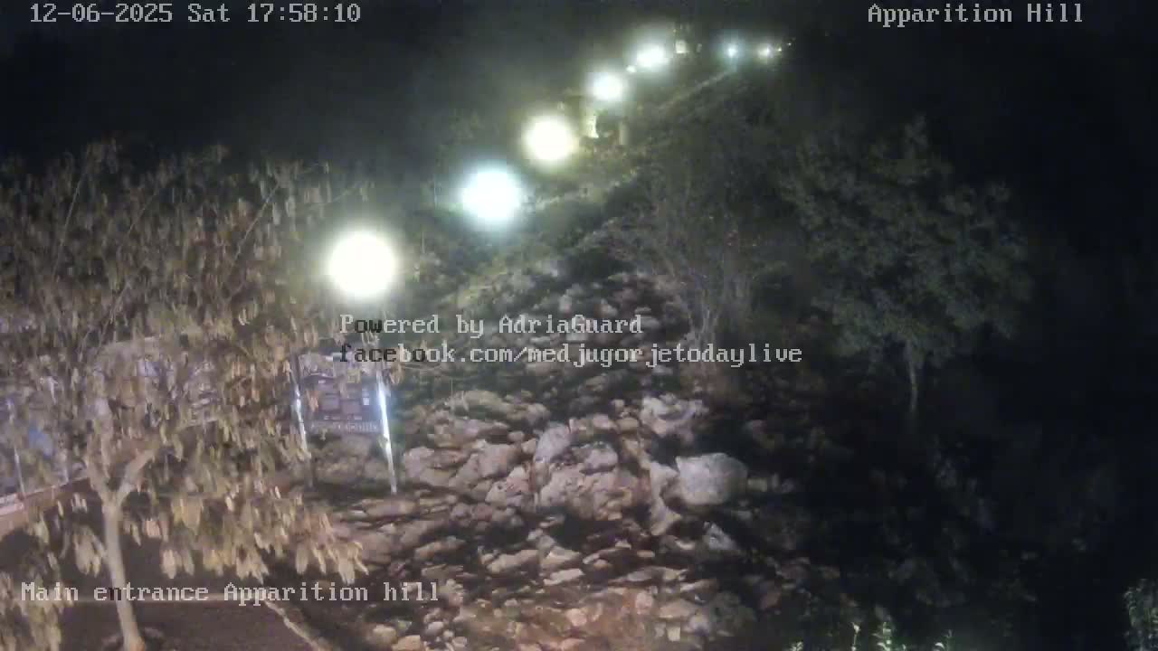 Medjugorje,  Apparition Hill Main Entrance Live Cam - Bijakovici, Citluk, Herzegovina-Neretva, Federation of Bosnia and Herzegovina, Bosnia and Herzegovina