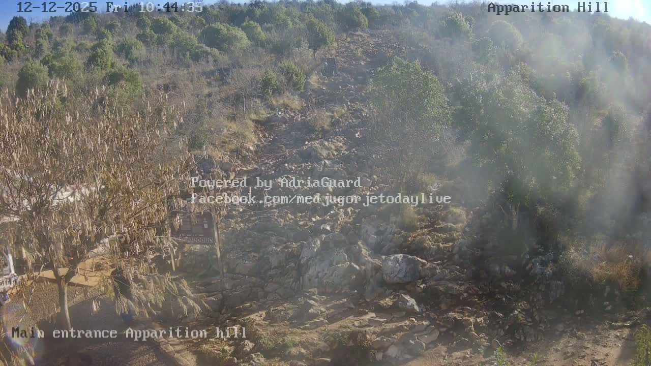 Medjugorje,  Apparition Hill Main Entrance Live Cam - Bijakovici, Citluk, Herzegovina-Neretva, Federation of Bosnia and Herzegovina, Bosnia and Herzegovina