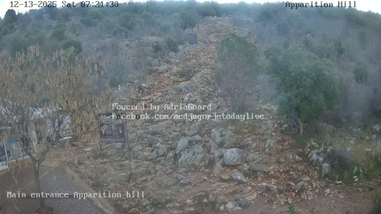Medjugorje,  Apparition Hill Main Entrance Live Cam - Bijakovici, Citluk, Herzegovina-Neretva, Federation of Bosnia and Herzegovina, Bosnia and Herzegovina