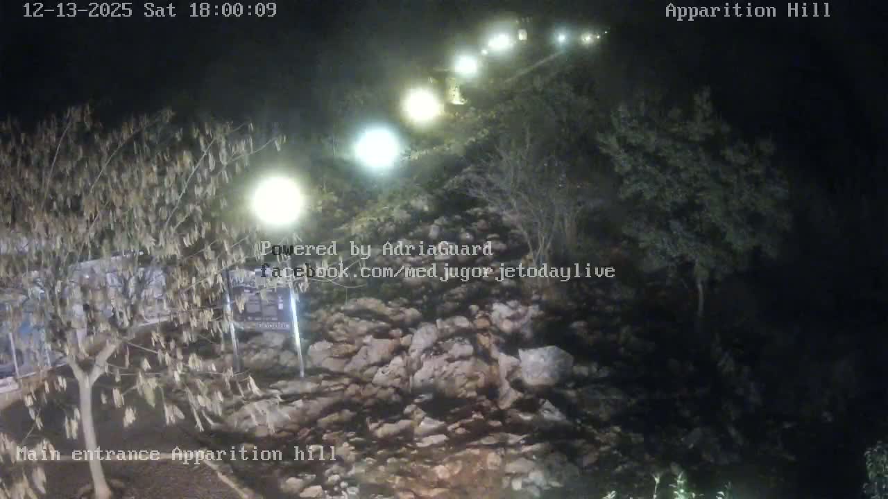 Medjugorje,  Apparition Hill Main Entrance Live Cam - Bijakovici, Citluk, Herzegovina-Neretva, Federation of Bosnia and Herzegovina, Bosnia and Herzegovina