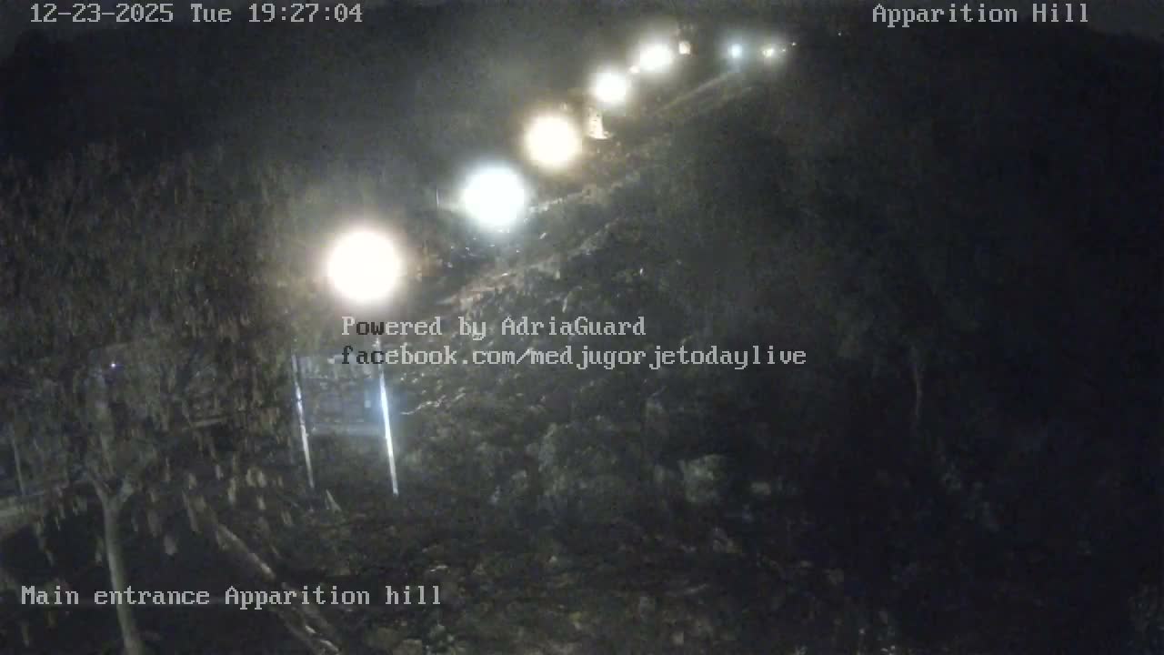 Medjugorje,  Apparition Hill Main Entrance Live Cam - Bijakovici, Citluk, Herzegovina-Neretva, Federation of Bosnia and Herzegovina, Bosnia and Herzegovina