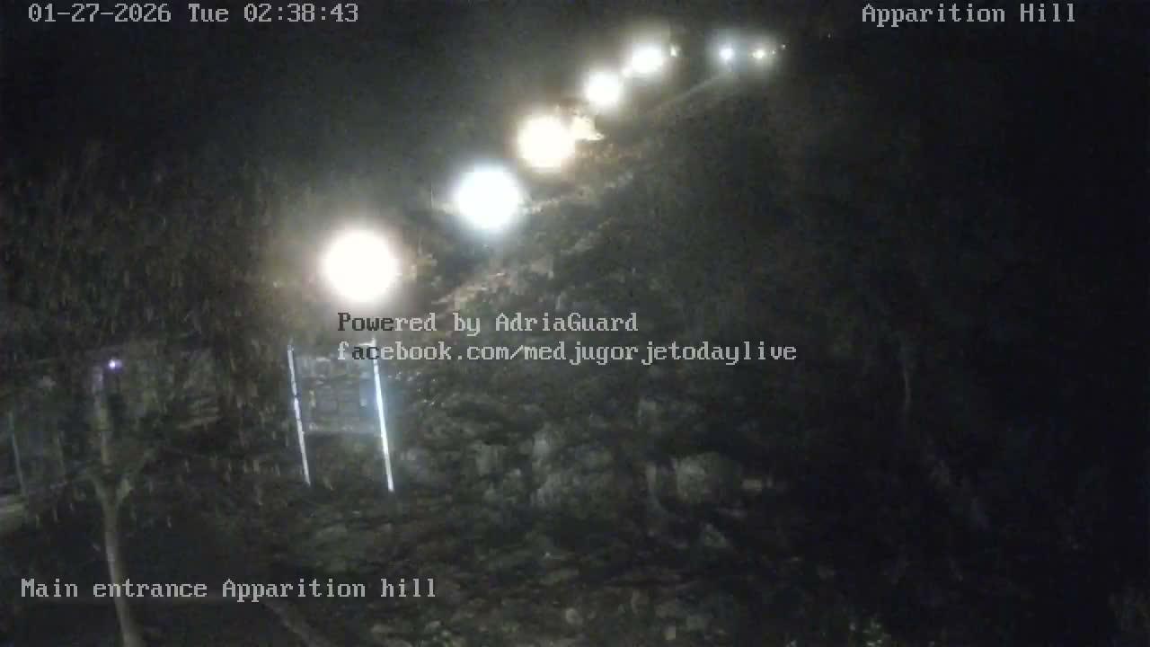 Medjugorje,  Apparition Hill Main Entrance Live Cam - Bijakovici, Citluk, Herzegovina-Neretva, Federation of Bosnia and Herzegovina, Bosnia and Herzegovina