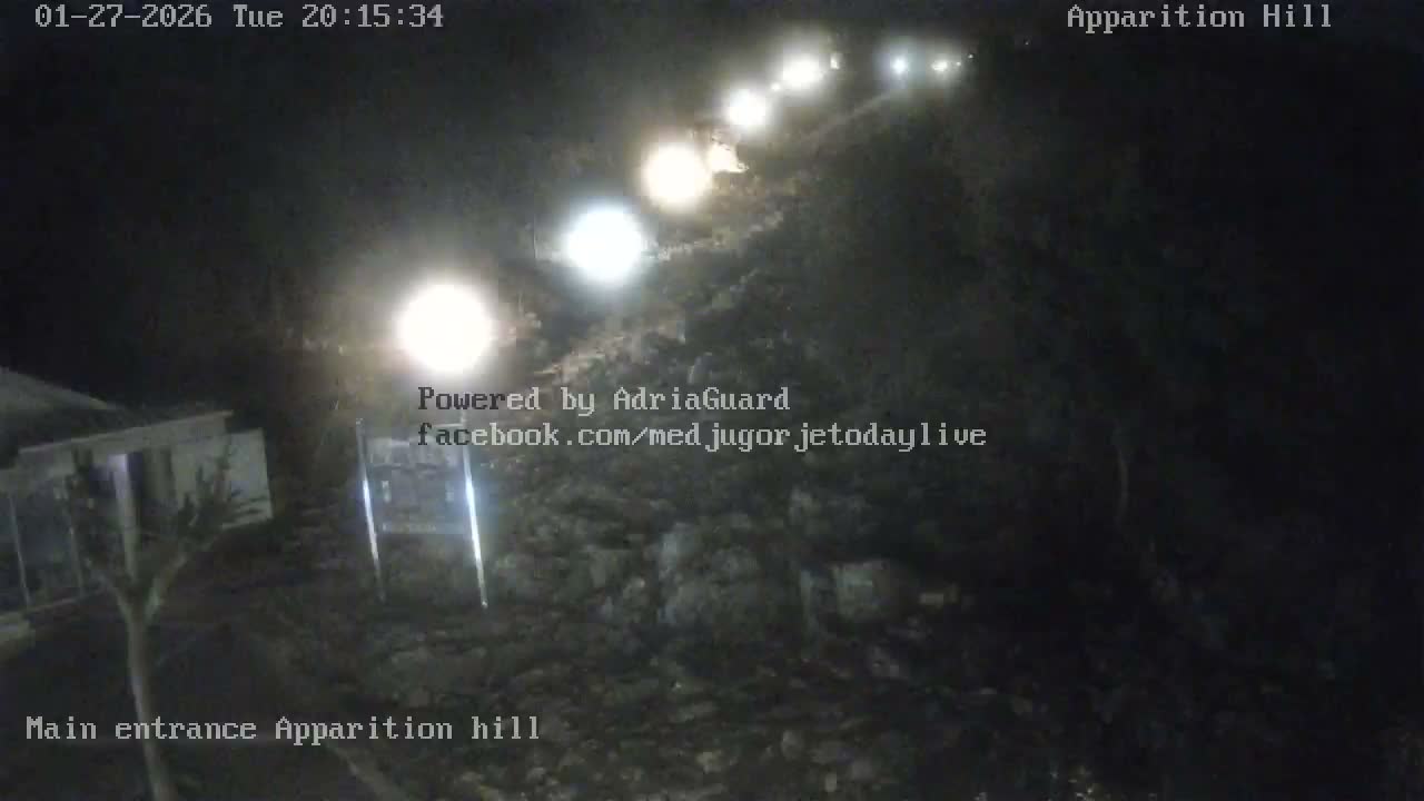 Medjugorje,  Apparition Hill Main Entrance Live Cam - Bijakovici, Citluk, Herzegovina-Neretva, Federation of Bosnia and Herzegovina, Bosnia and Herzegovina